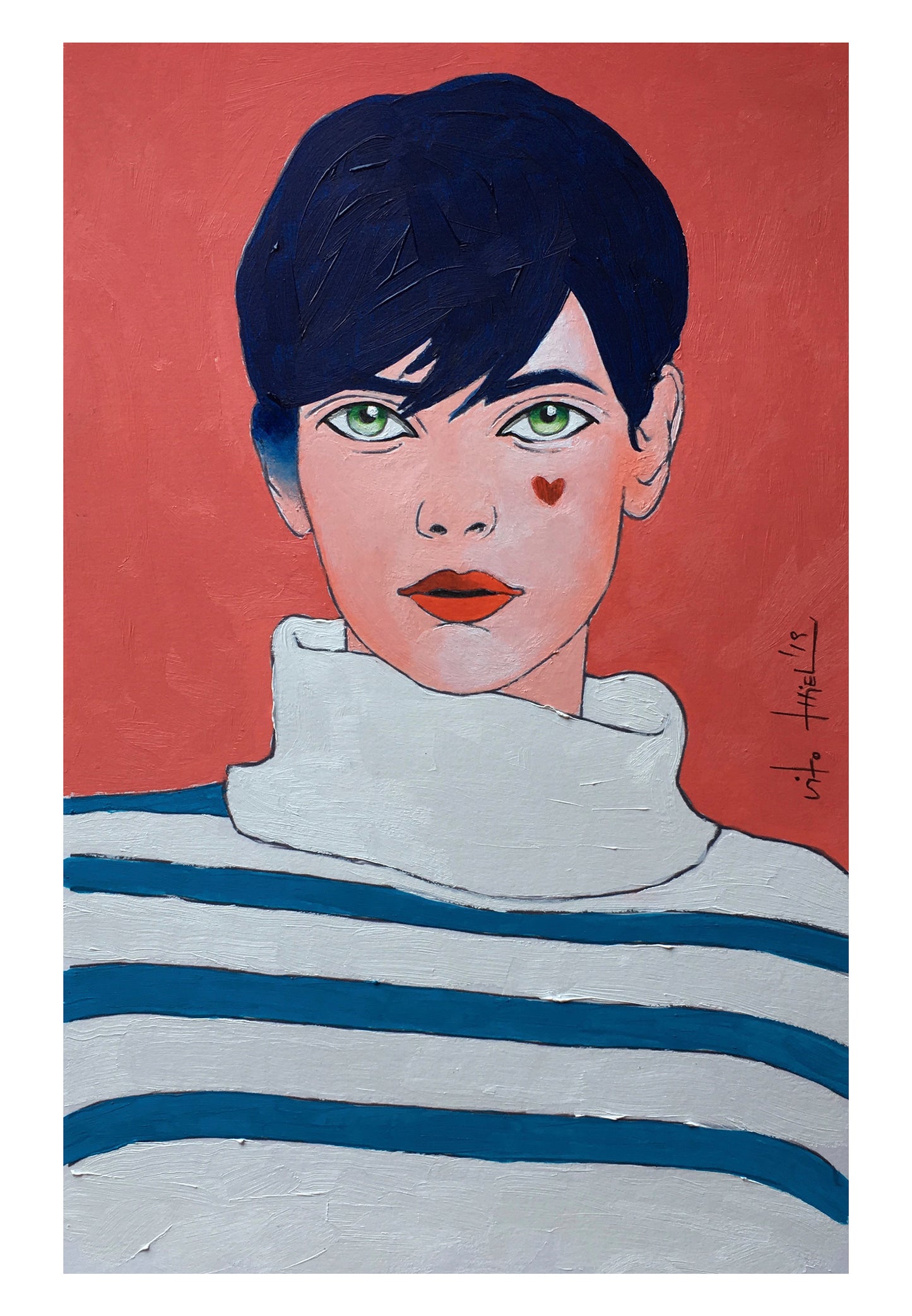 Amy (2019) óleo sobre papel de 250 gr./m2, 29,5 x 18,8 cm.