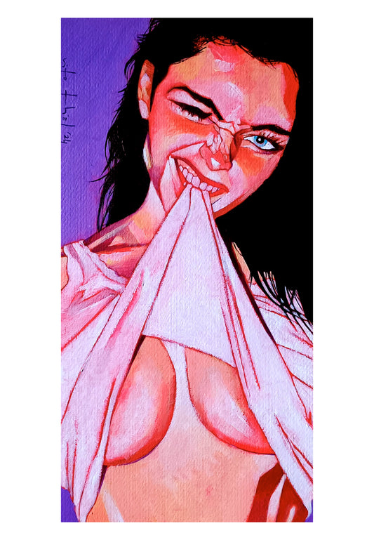 Francesca (2024) Óleo sobre papel de 370 gr./m2, 40 x 20,3 cm.