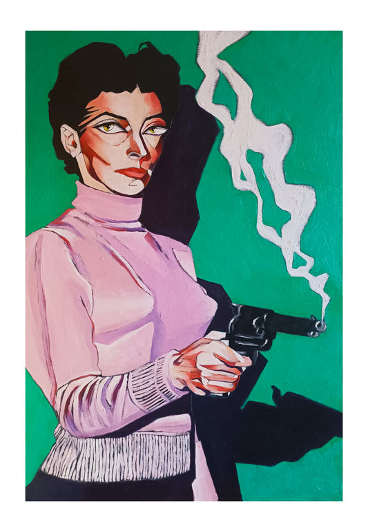 Linda Jones (2023) Óleo sobre lienzo, 100 x 65 cm.